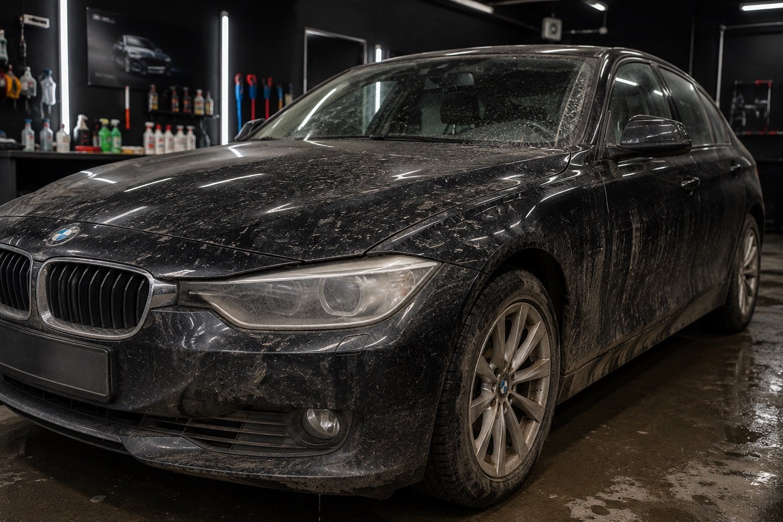 Znečištěný vůz před detailingem